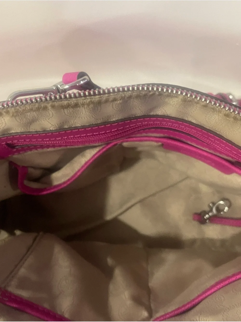 Michael Kors Fuchsia Dome Satchel with Crossbody Strap
